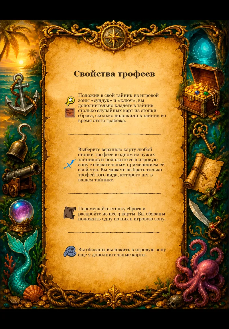 Памятка: трофеи и эффекты